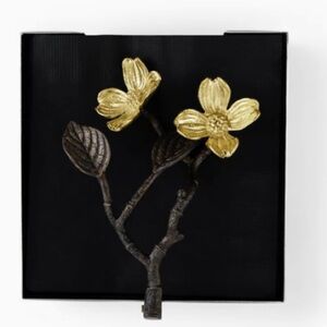 Michael Aram Gold Flower Wall Accent on Black Backing